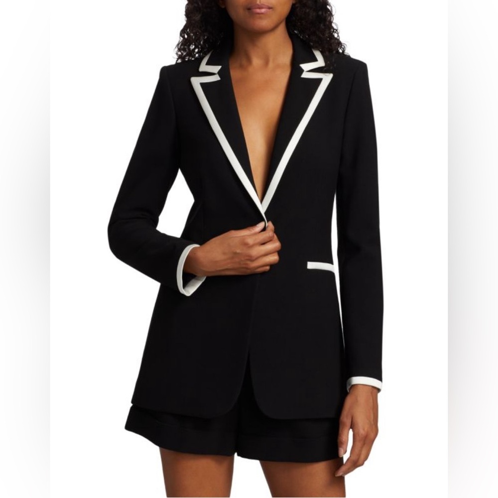 ALICE + OLIVIA Breann Piped Fitted Blazer